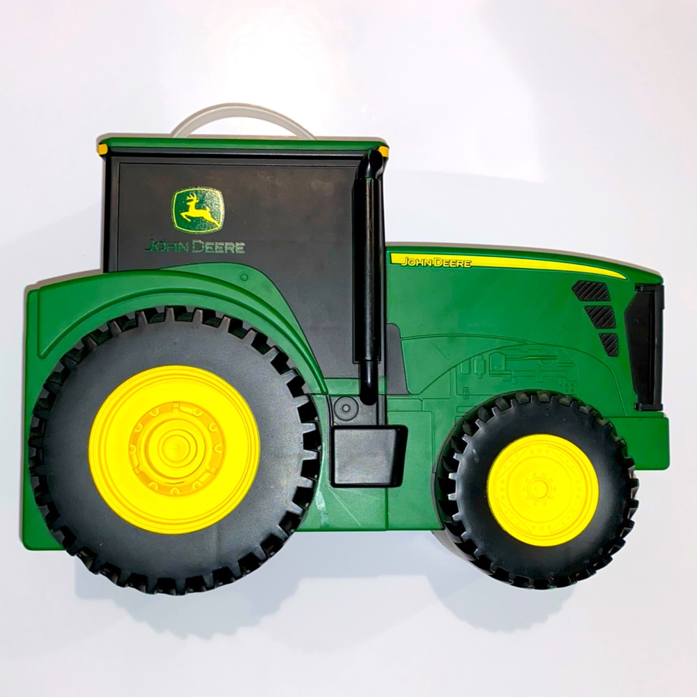 ERTL John Deere Plastic Tractor Toy Car Vehicle Carrying Case W/ Handle EUC NICE